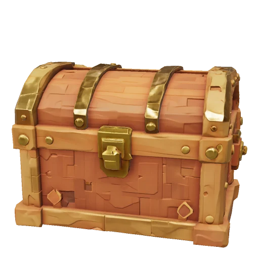 AI-generated 3D render of a low-poly wooden treasure chest